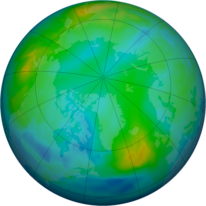 Arctic ozone map for 21 November 2012